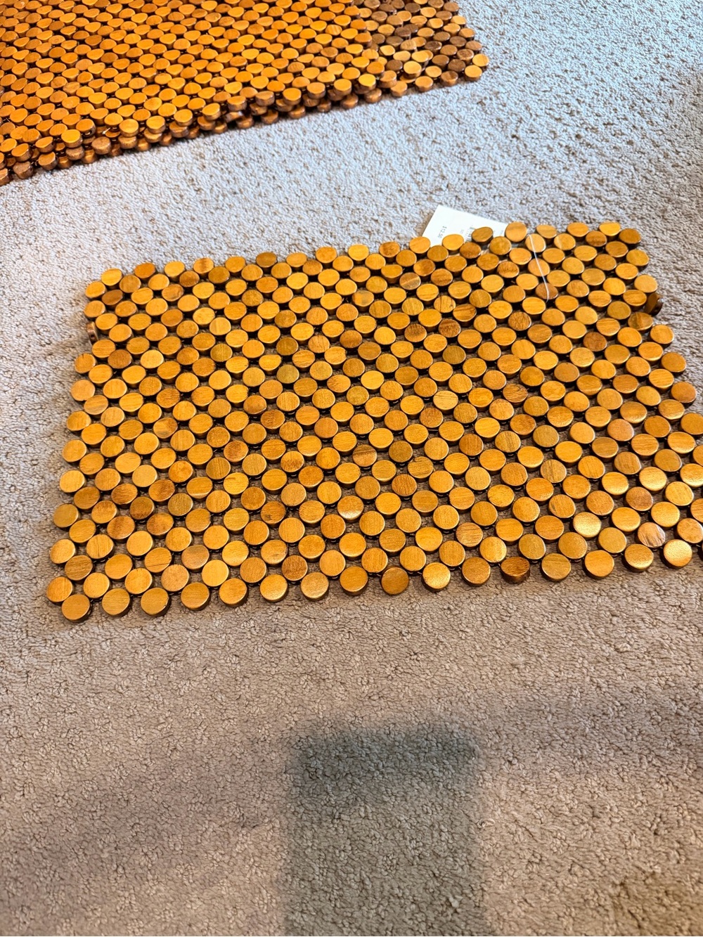Handcrafted Wooden Bead placemats in Warm Honey - Picture 3 of 3